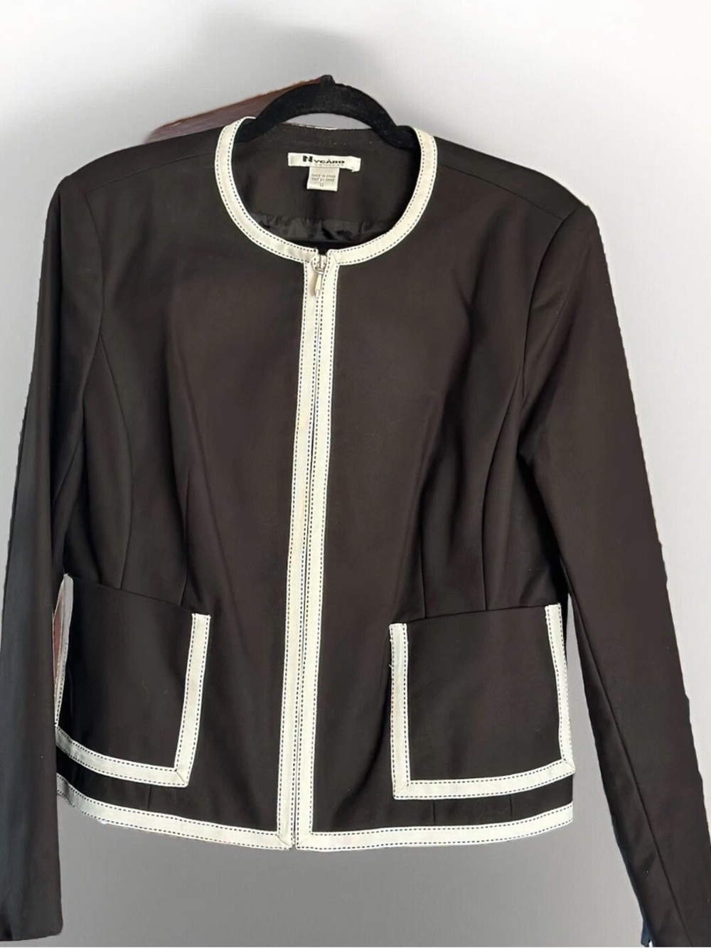 Peter Nygard Black Jacket with White Trim